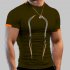 Men Summer Short Sleeves T shirt Fashion Breathable Quick drying Slim Fit Tops For Sports Fitness Training army green XL