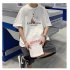 Men Summer Short Sleeves T shirt Round Neck Fashion Printed Pullover Tops Large Size Casual Loose Shirt black M