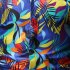 Men Summer Short Sleeves T shirt Fashion Hawaiian Printing Lapel Tops Casual Large Size Beach Shirts dark brown L