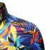 Men Summer Short Sleeves T shirt Fashion Hawaiian Printing Lapel Tops Casual Large Size Beach Shirts dark brown L