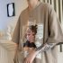 Men Summer Short Sleeves T shirt Trendy Round Neck Pullover Tops Retro Cartoon Printing Loose Casual Shirt White 4XL