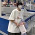 Men Summer Short Sleeves T shirt Round Neck Fashion Printed Pullover Tops Large Size Casual Loose Shirt White 3XL