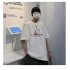 Men Summer Short Sleeves T shirt Round Neck Fashion Printed Pullover Tops Large Size Casual Loose Shirt White 3XL