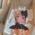 Men Summer Short Sleeves T shirt Trendy Round Neck Pullover Tops Retro Cartoon Printing Loose Casual Shirt black 5XL