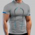Men Summer Short Sleeves T shirt Fashion Breathable Quick drying Slim Fit Tops For Sports Fitness Training red S