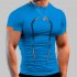 Men Summer Short Sleeves T shirt Fashion Breathable Quick drying Slim Fit Tops For Sports Fitness Training red XL