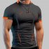 Men Summer Short Sleeves T shirt Fashion Breathable Quick drying Slim Fit Tops For Sports Fitness Training red XL