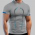 Men Summer Short Sleeves T shirt Fashion Breathable Quick drying Slim Fit Tops For Sports Fitness Training black S
