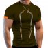 Men Summer Short Sleeves T shirt Fashion Breathable Quick drying Slim Fit Tops For Sports Fitness Training black L