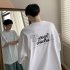 Men Summer Short Sleeves Tops Fashion Letter Printing Round Neck T shirt Loose Casual Shirt dark green S