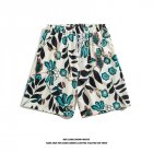 Men Summer Shorts Hawaiian Style Printing Straight Pants Loose Casual Breathable Quick-drying Beach Shorts K2161 blue M