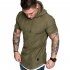 Men Summer Simple Solid Color Hooded Breathable Sports T shirt white L