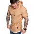 Men Summer Simple Solid Color Hooded Breathable Sports T shirt white 2XL
