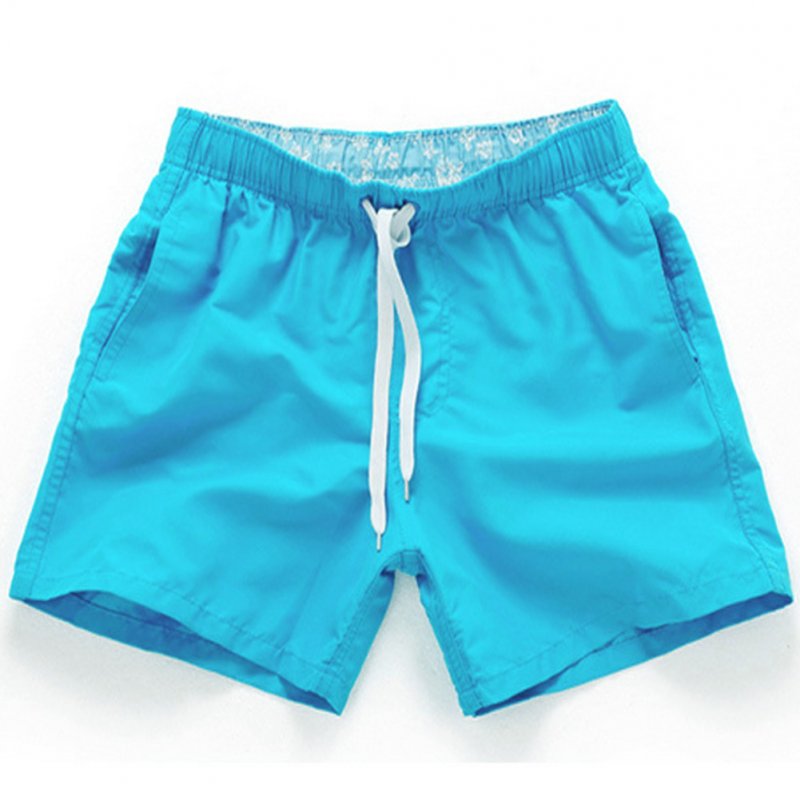 Men Summer Soft Beach Swimming Short Pants sky blue_M