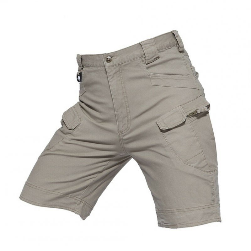 Men Summer Sports Pants Wear-resistant Overall Fifth Pants  khaki_S