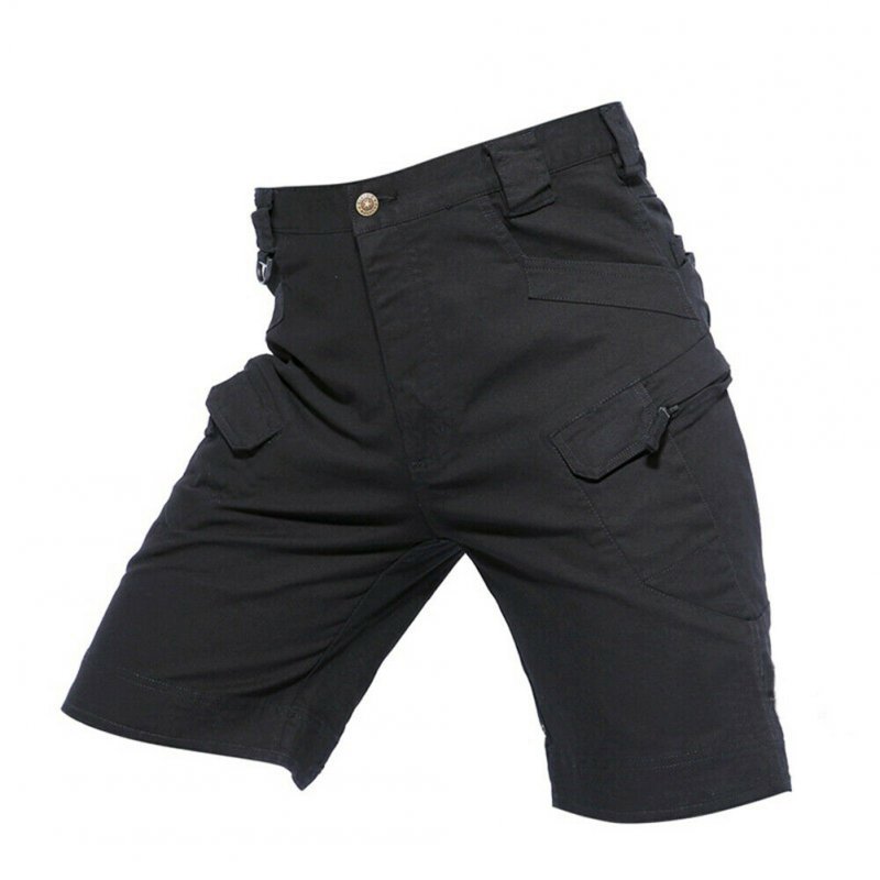 Men Summer Sports Pants Wear-resistant Overall Fifth Pants  black_S