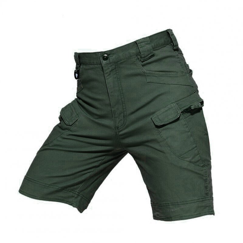 Men Summer Sports Pants Wear-resistant Overall Fifth Pants  green_XXXL