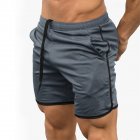 Men Summer Sports Shorts With Pockets Loose Breathable Casual Pants For Training Fitness grey M