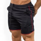 Men Summer Sports Shorts With Pockets Loose Breathable Casual Pants For Training Fitness black M