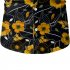 Men Summer Spring Flower Printing Fashion Soft Cotton Breathable Slim Shirt Top Photo Color M