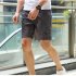 Men Summer Thin Casual Sports Middle Length Pants  deep gray XL