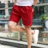 Men Summer Thin Casual Sports Middle Length Pants  jujube red  M