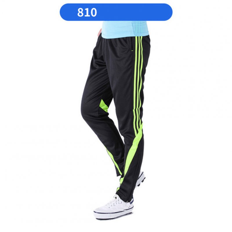 Men Summer Training Pants Breathable Running Football Long Fashion Sports Pants 810-fluorescent green_L