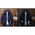 Men Sun Protection Coat Solid Color Quick drying Hooded Sunscreen Shirt With Reflective Strip 615 dark blue L