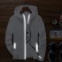 Men Sun Protection Coat Solid Color Quick drying Hooded Sunscreen Shirt With Reflective Strip 615 red L