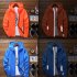 Men Sun Protection Coat Solid Color Quick drying Hooded Sunscreen Shirt With Reflective Strip 615 red L
