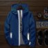 Men Sun Protection Coat Solid Color Quick drying Hooded Sunscreen Shirt With Reflective Strip 615 red L