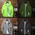 Men Sun Protection Coat Solid Color Quick drying Hooded Sunscreen Shirt With Reflective Strip 615 red L