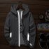 Men Sun Protection Coat Solid Color Quick drying Hooded Sunscreen Shirt With Reflective Strip 615 gray XL