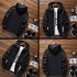 Men Sun Protection Coat Solid Color Quick drying Hooded Sunscreen Shirt With Reflective Strip 615 black XL