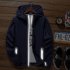 Men Sun Protection Coat Solid Color Quick drying Hooded Sunscreen Shirt With Reflective Strip 615 light blue M