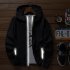 Men Sun Protection Coat Solid Color Quick drying Hooded Sunscreen Shirt With Reflective Strip 615 gray L