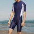 Men Sun Protective Swimsuit Short Sleeves Upf50  Front Zipper Sunscreen Diving Suit For Swimming Surfing black M