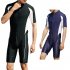 Men Sun Protective Swimsuit Short Sleeves Upf50  Front Zipper Sunscreen Diving Suit For Swimming Surfing black XL