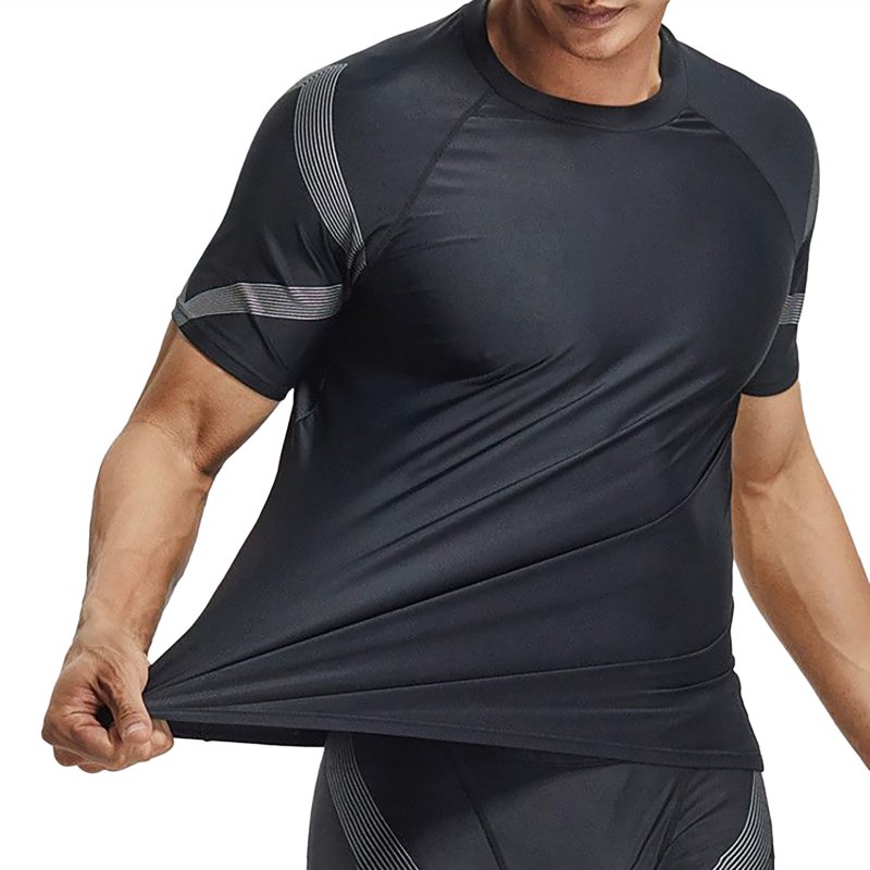 Men Swimming Suit Short Sleeve Quick Dry Upf 50+ Sunscreen Swimsuit For Diving Surfing tops XL