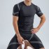 Men Swimming Suit Short Sleeve Quick Dry Upf 50  Sunscreen Swimsuit For Diving Surfing tops M