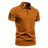 Men  T shirt Summer Fashion Outdoor Style Label Printing Short sleeved Lapel Shirt Black XL