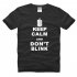 Men T shirt Summer Tops Short Sleeve Letter Printing Crew Neck Slim Male Base Shirt Black M