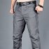 Men Tactical Pants For Solid Color Large Size Waterproof Trousers For Outdoor Training Mountaineering IX9 waterproof gray M