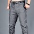 Men Tactical Pants For Solid Color Large Size Waterproof Trousers For Outdoor Training Mountaineering IX9 waterproof gray 5XL
