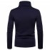 Men Thermal Cotton High Neck Sweaters Stretch Turtleneck Shirt Tops   Black M