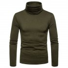 Men Thermal Cotton High Neck Sweaters Stretch Turtleneck Shirt Tops ArmyGreen L