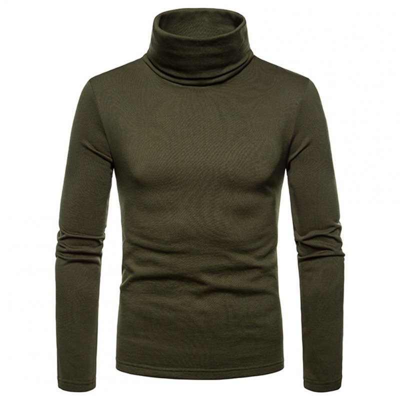 Men Cotton Turtleneck Sweater Stretch Shirt