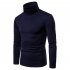 Men Thermal Cotton High Neck Sweaters Stretch Turtleneck Shirt Tops black L