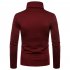 Men Thermal Cotton High Neck Sweaters Stretch Turtleneck Shirt Tops black L