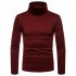 Men Thermal Cotton High Neck Sweaters Stretch Turtleneck Shirt Tops   Black M